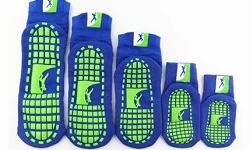 Why do children wear trampoline socks to play on the trampoline