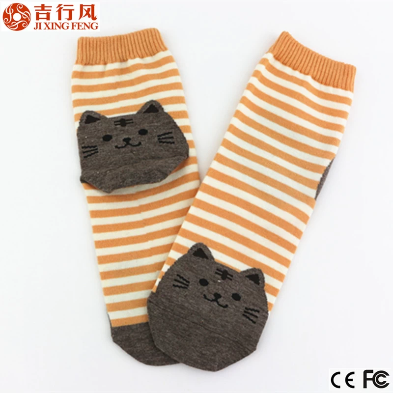 China best cotton socks manufacturer, customized cartoon pattern knitting girls socks