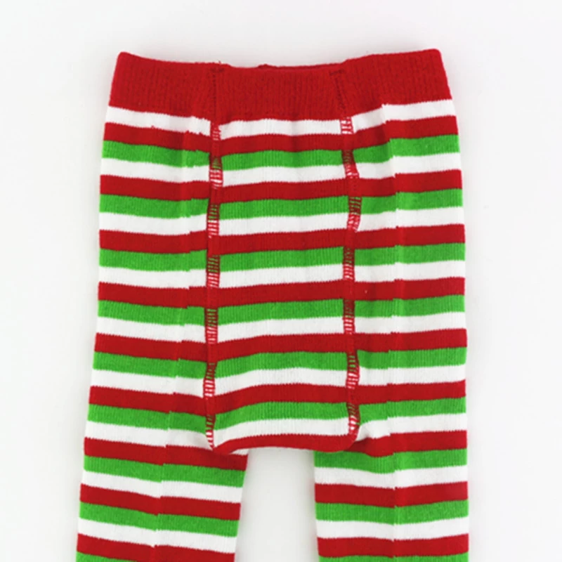Chinese professional tights manufacturer, stripe pattern knitting christmas pantyhose for 1-2-year-old baby
