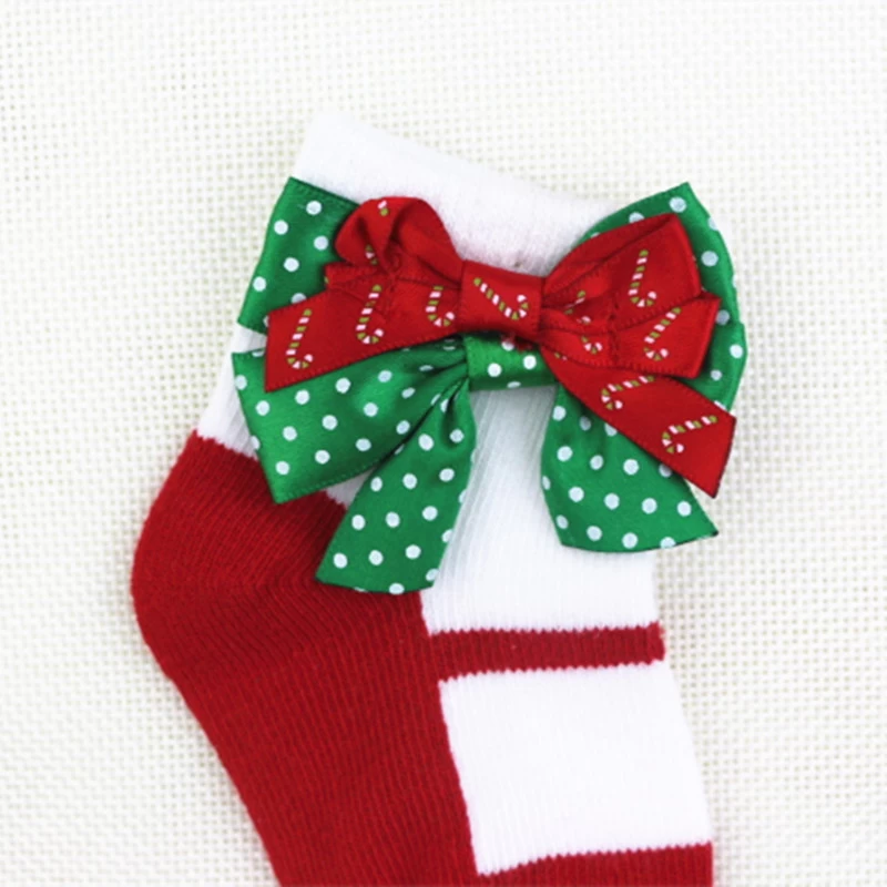 Professional baby socks manufacturer in China, wholesale cute Christmas bow baby socks