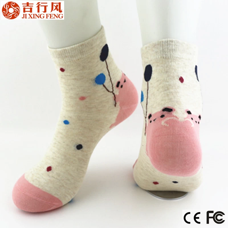 The best socks factory in China, customized cartoon pattern knitting cotton girls socks