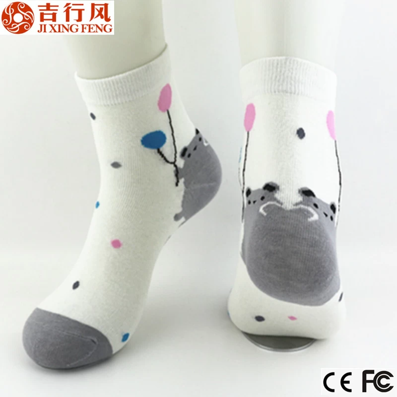 The most popular styles of cartoon pattern knitting girl socks, customized design and logo