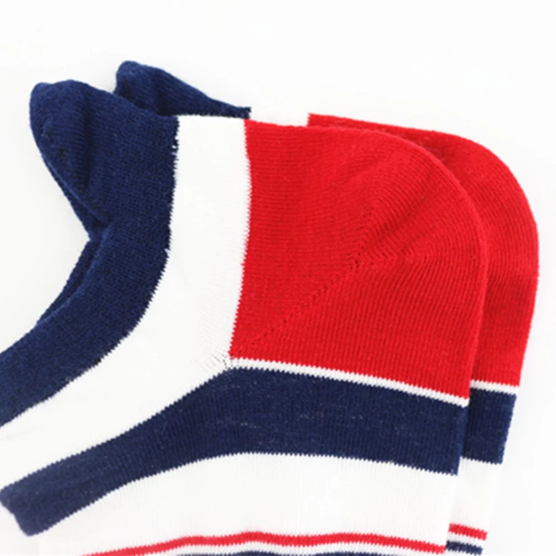 Wholesale custom colorful stripe men short socks, made of cotton polyester and spandex
