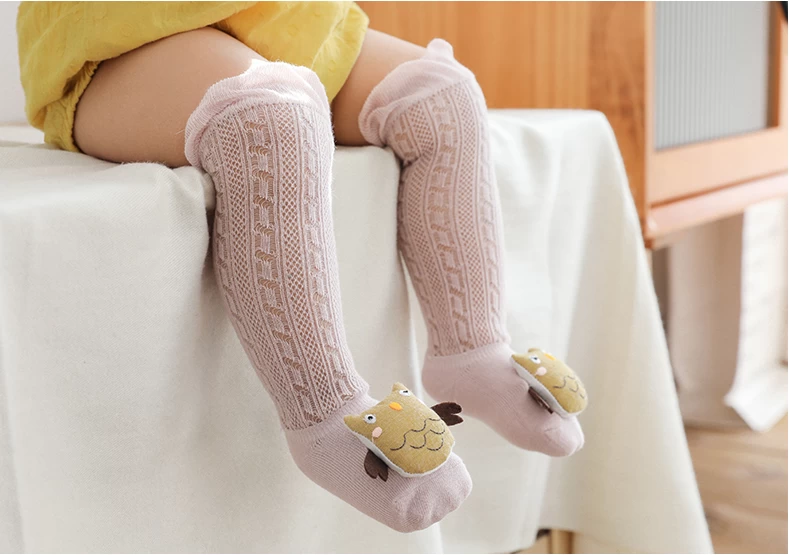 custom girls knee 3D baby cotton socks,baby cute designed socks suppliers