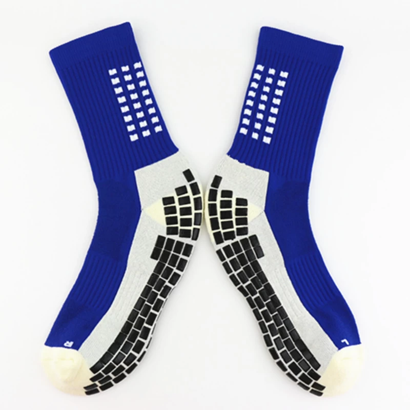bulk wholesale high quality anti slip blue football socks