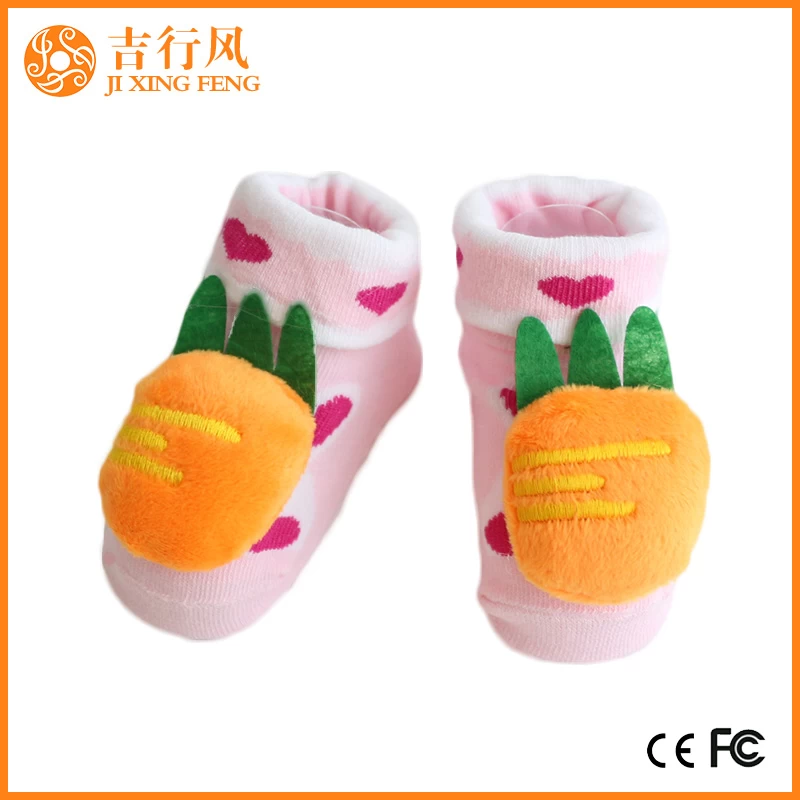 chaussettes de bébé coupe-bas en coton usine chaussettes de bébé non-dérapage personnalisé en gros unisexe
