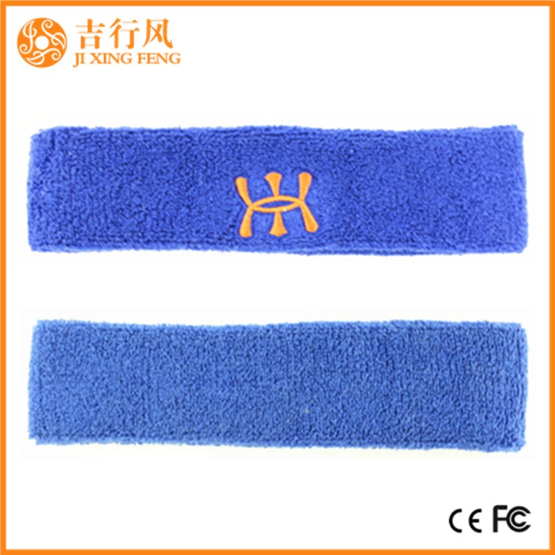 Baumwolle Handtuch Armband und Stirnband Hersteller Großhandel benutzerdefinierte Stickerei Logo Armband und Stirnband