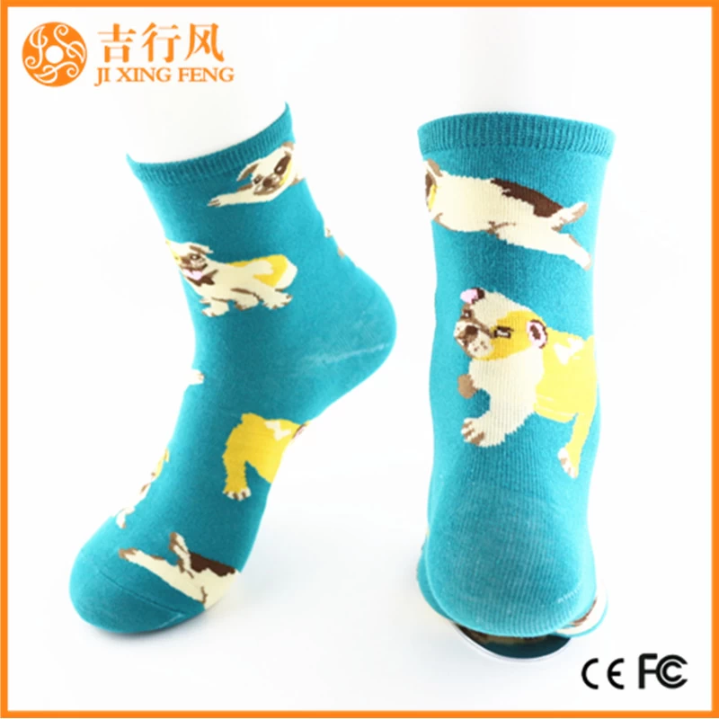custom women socks suppliers and manufacturers produce dog pattern socks