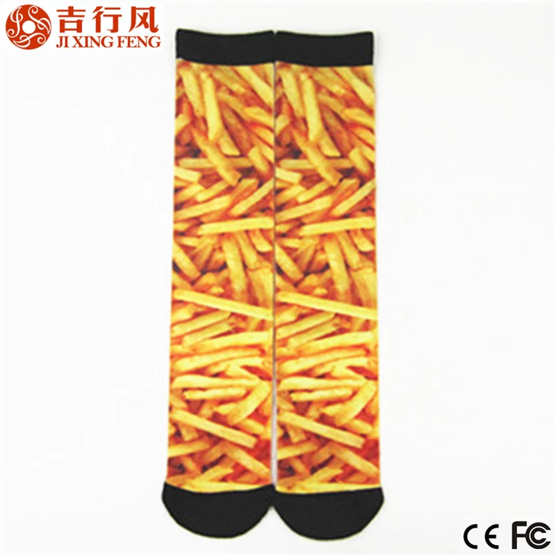 profession print socks supplier, customized pizza sublimation printing socks