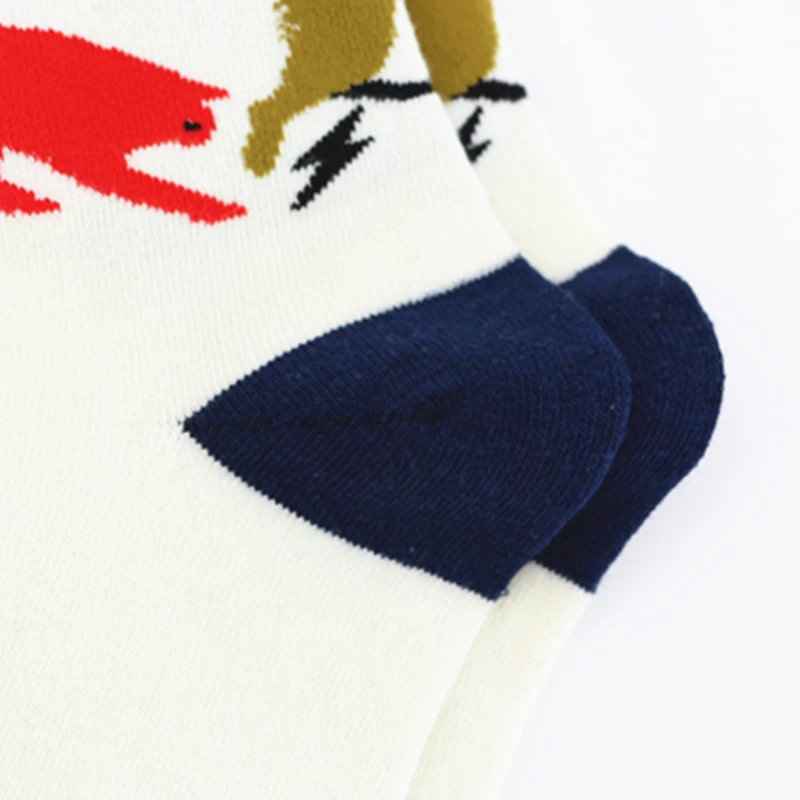 wholesale customized pattern white high socks women,made of cotton