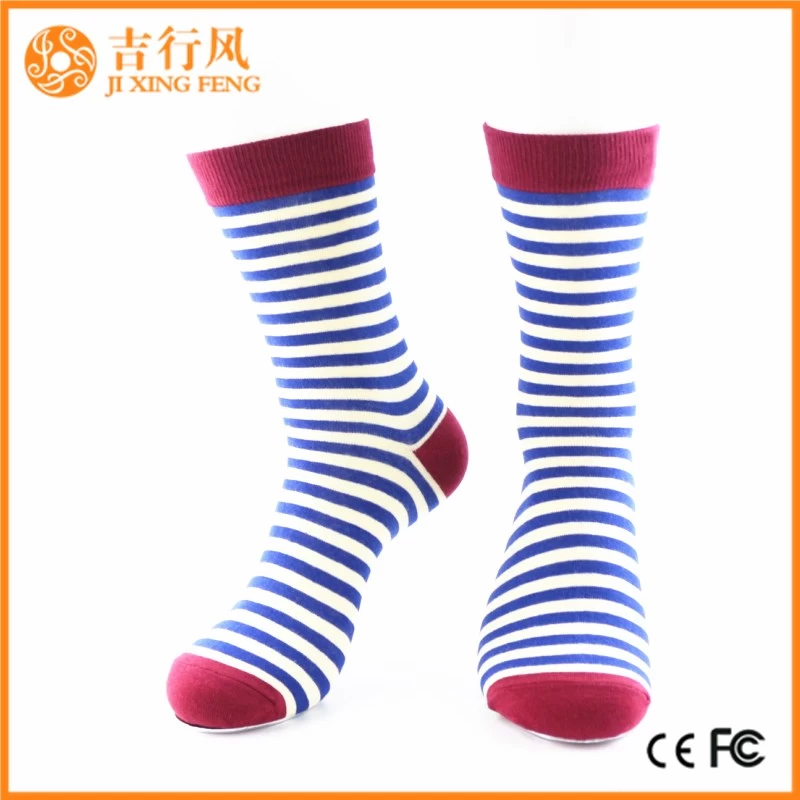 Frauen Streifen Socken Lieferanten und Hersteller Großkunden Großhandel angepasst Logo Baumwolle lange Socken