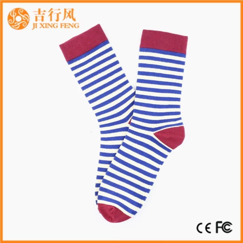 Frauen Streifen Socken Lieferanten und Hersteller Großkunden Großhandel angepasst Logo Baumwolle lange Socken