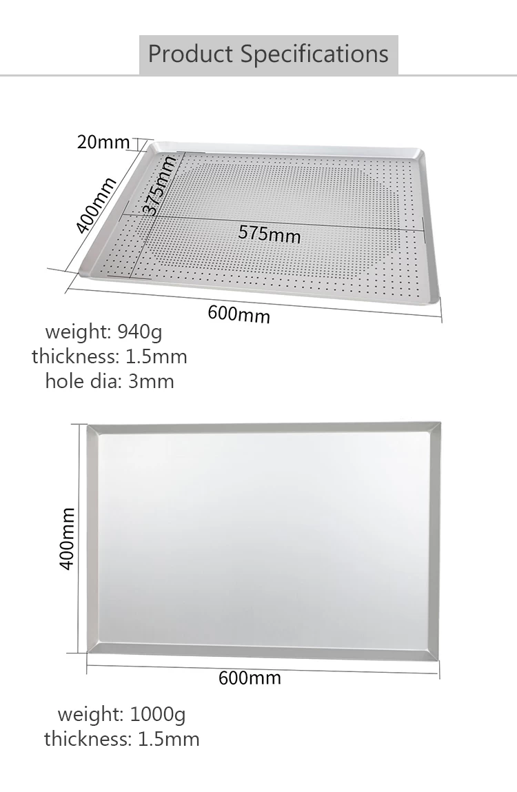 ⊛ Bandejas para Horno ✓ Bandeja lisa de aluminio 600x400 mm