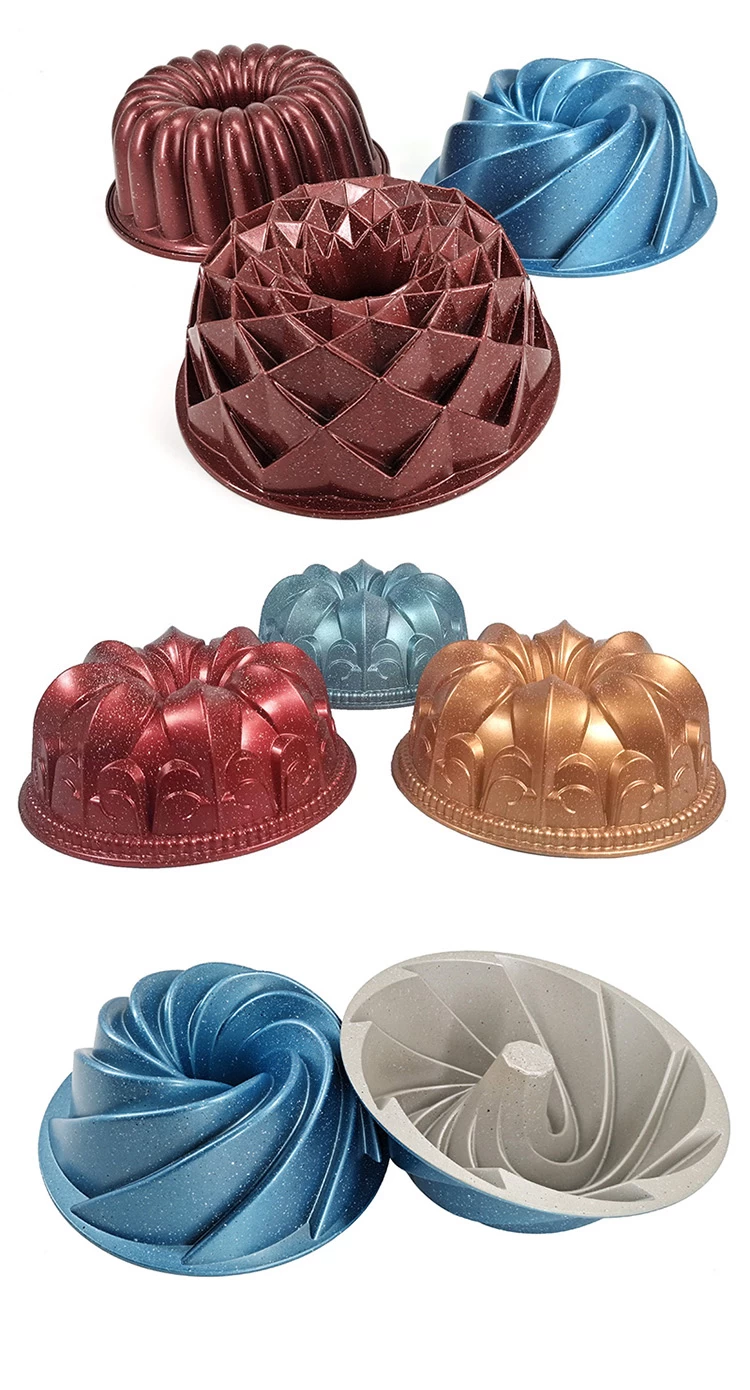 Stampi per torte in silicone per uso alimentare 2pcs - Stampi per torta a  tubo scanalato rotondo flessibile, Stampo in silicone per mousse da  dessert francese antiaderente (3-d)