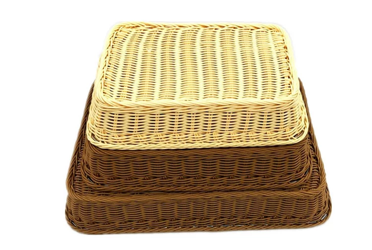 Trade Shop - Cesta Rettangolare In Plastica 39x28x12cm Contenitore  Recipiente Oggetti Bucato