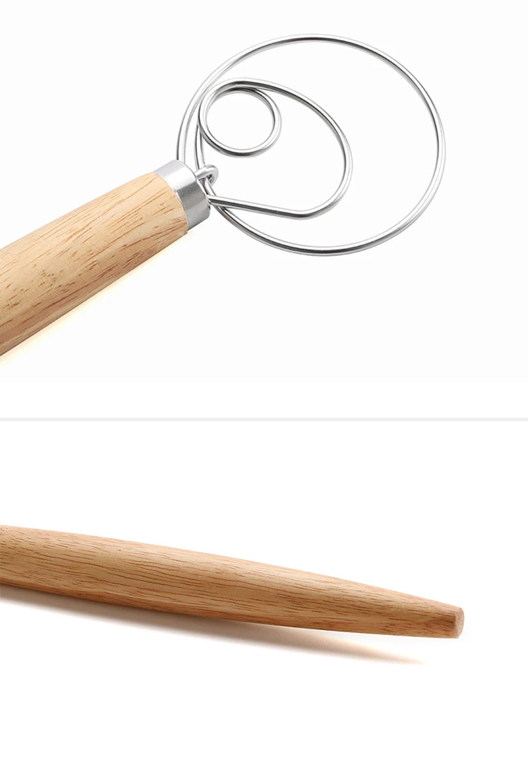 Antallcky Frusta Per Impasto Danese In Acciaio Inox 304, 21,5 Cm, 2 Design (Singolo E Doppio Occhio) Per Pane, Pizza E Dolci