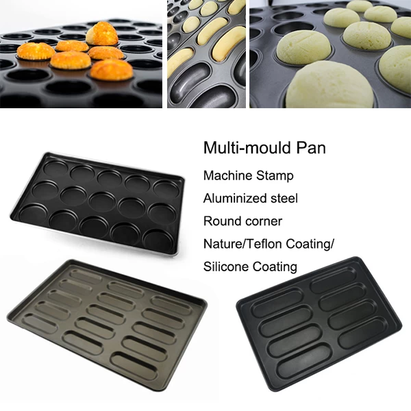 Rectangular Multi-mould Tray, alusteel cupcake mould factory