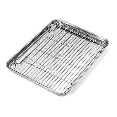 Stainless Steel Baking Sheet And Cooling Rack Rectangle - Temu