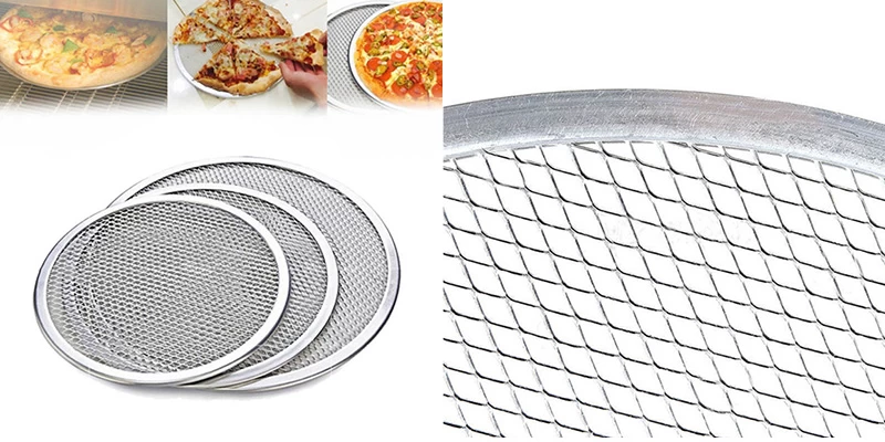 Pizza Pan, Aluminium Mesh Pizza Screen Baking Tray Net, - Pizza