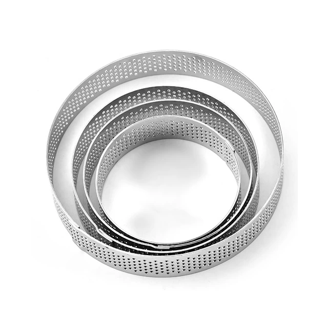 Tsina 100 * 20mm hindi kinakalawang na asero 304 Round Perforated Tart Ring Manufacturer