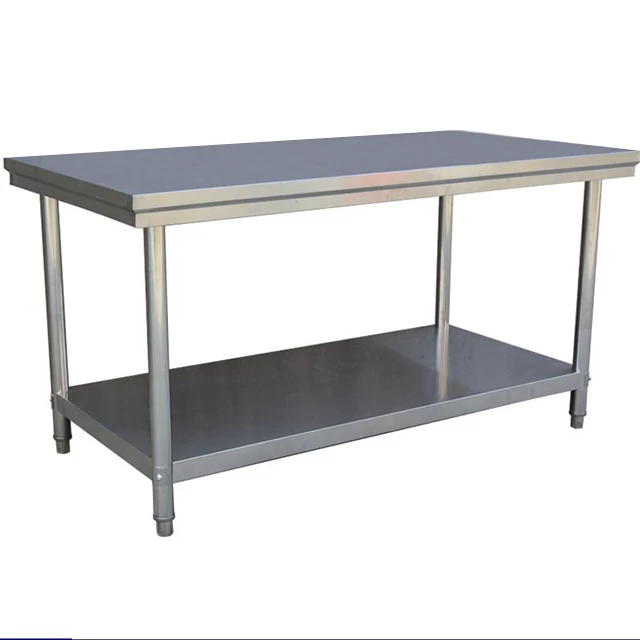 2-tier Detachable Stainless Steel Worktable Without Backsplash