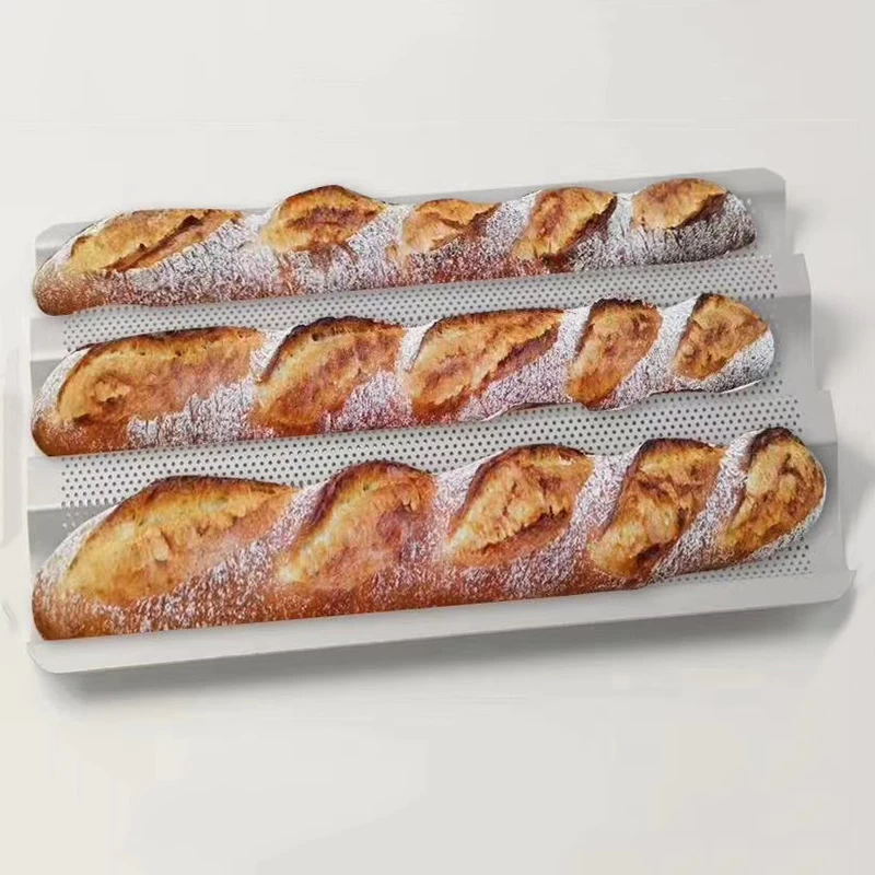 3 filas pequeño baguette Pan de pan francés Pan horneado
