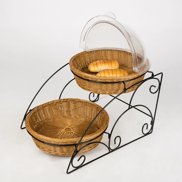 China Buffet Display Plastic Rattan Basket with PC Cover manufacturer
