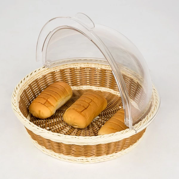Buffet Display Plastic Rattan Basket with PC Cover