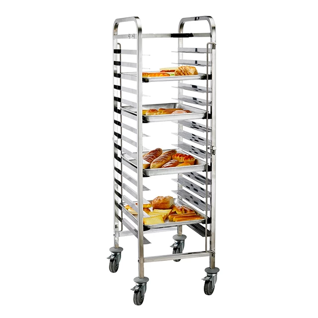 China Factory customized Detachable stainless steel bakery trolley pan rack manufacturer