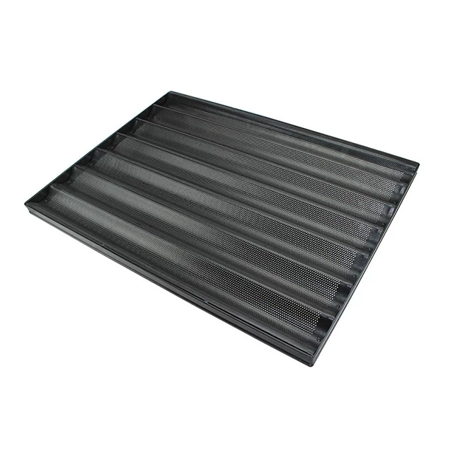 Factory customized teflon coated 7 rows French baguette baking tray