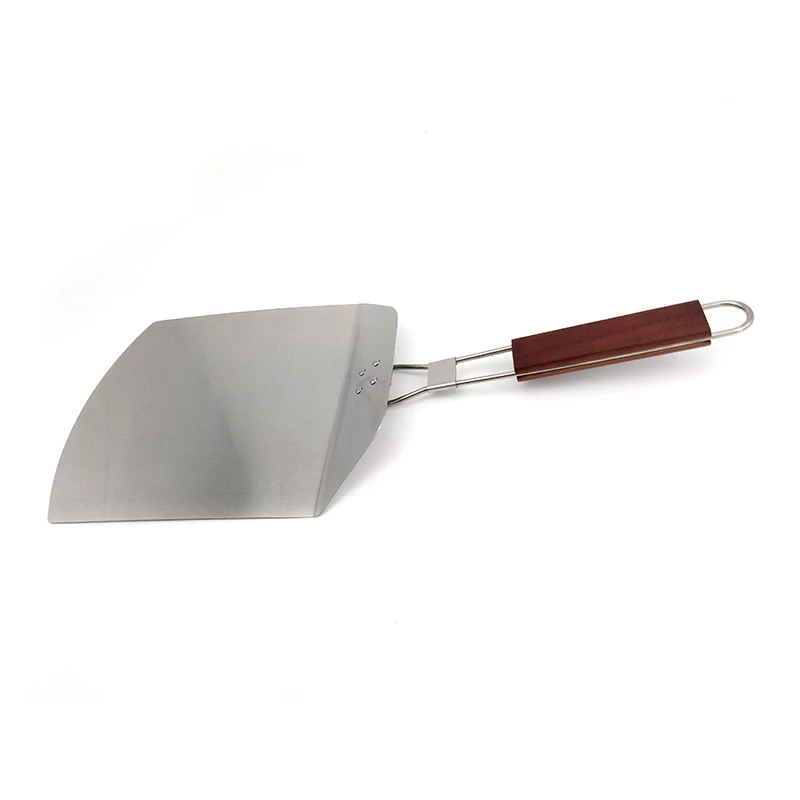 Fold-able Pizza Shovel with Wooden Handle