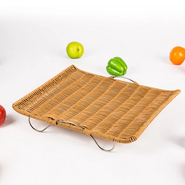 High Quality Eco-friendly Handmade Pp Rattan Bread Display Basket