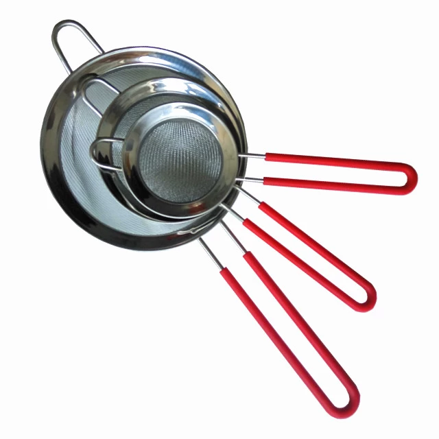 Mesh Stainless Steel filter Strainer with Silicone Handle