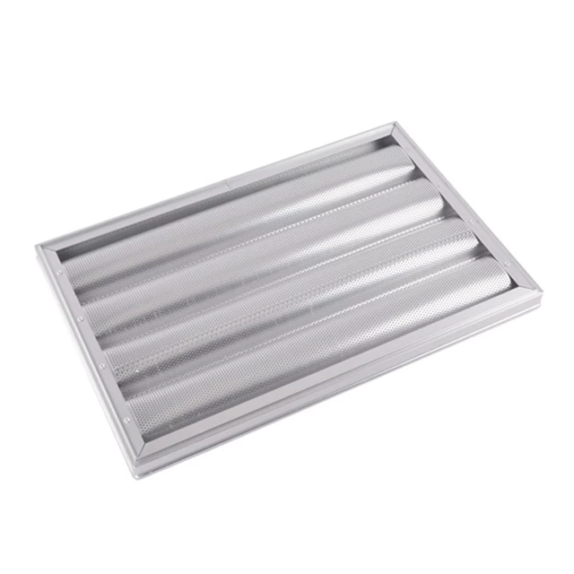 4 rows aluminum baguette baking tray with closed frame