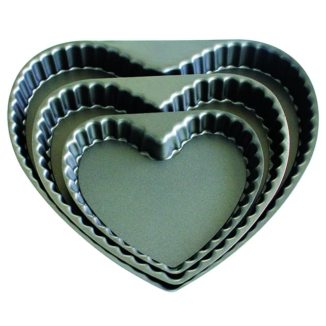 Molde para pasteles de aluminio anodizado en forma de corazón antiadherente TSCT005-TCST010