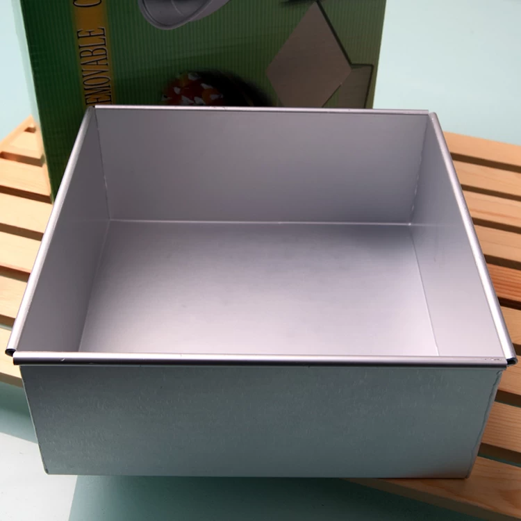 Square Cake Tins with Fixed Bottom