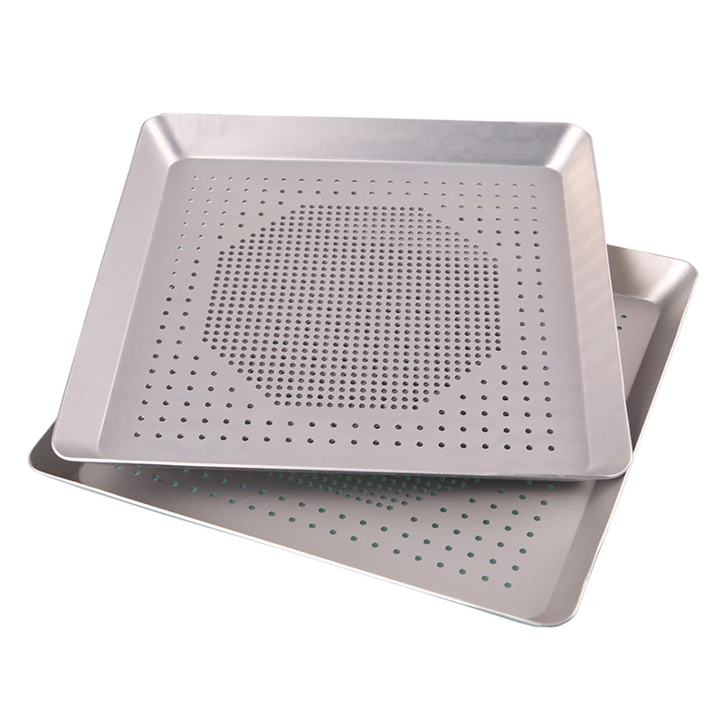 Square Perforated Pizza Crisper Pan Baking Tray