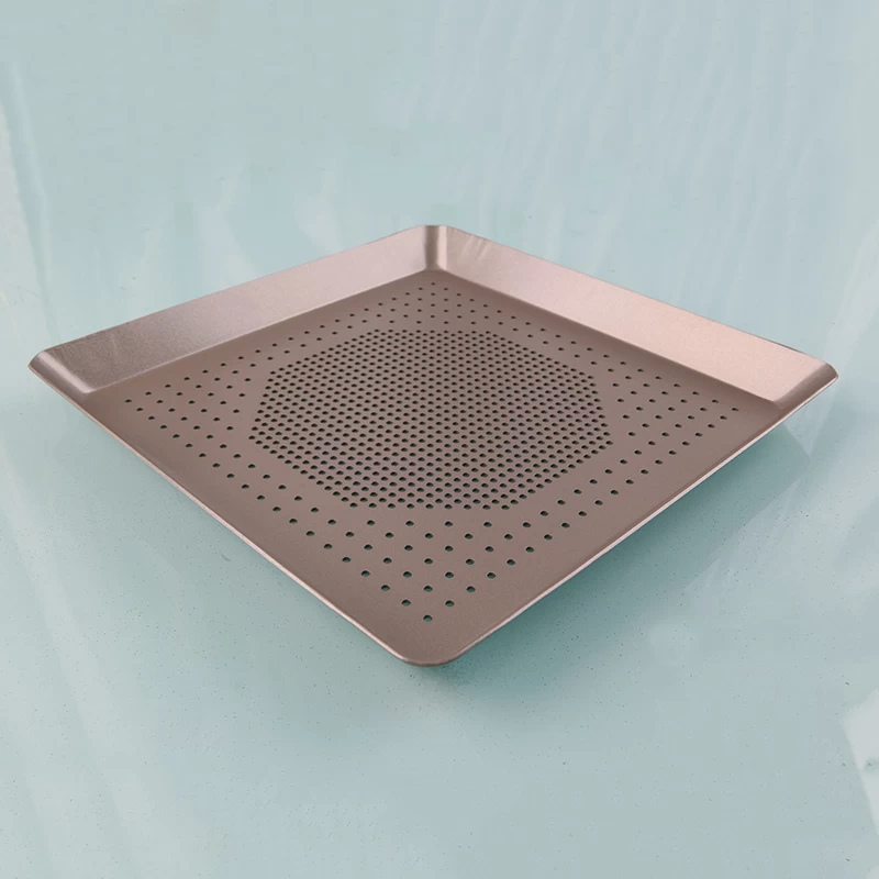 Square Perforated Pizza Crisper Pan Baking Tray