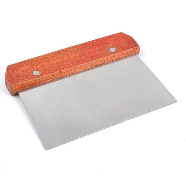 Stainless Steel Dough Scraper with Wooden Handle
