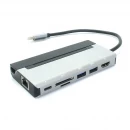 Китай Док-станция типа C с зарядкой PD, USB 3.0 X2, SD/TF, RJ45 Ethernet & HDMI | Multiport USB-C Hub производителя