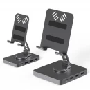 porcelana Tableta de aluminio ajustable y soporte de teléfono con 8-in-1 /9-in-1 /10-in-1 /11-in-1 Docking Hub | Fabricante de OEM fabricante