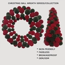 China Luxury Flocked Christmas Ball Wreath 3-Piece Set Garland + Ornament Cone Tree + Wreath Christmas Decor Set manufacturer