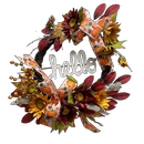 China Senmasine 24 inch Thanksgiving Fall Harvest Wreath with Hello Sign Fall Harvest Leaves Sunflower Pumpkin Pattern Bow manufacturer