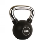 China Free Weights Custom Chrome Handle Colorful PU Coated Kettlebell manufacturer