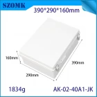 China AK-02-40A1-JK IP67 ABS Waterproof  Cable Glands Stainless Steel Enclosure with Grey Cover for Electrical 390X290X160MM manufacturer