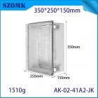 China AK-02-41A2-JK DIY Power Outdoor Enclosure Hinged Gray IP67 Waterproof Outdoor Electrical Junction Box with Grid Mounting Plate manufacturer