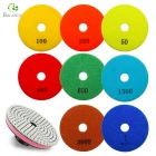 China Supplier Flexible Diamond Polishing Pads 3 Step 50 Pcs 5 Inch Hook and Loop for Ceramic Concrete Marble Granite Professional Stone Surface Polishing Tools manufacturer