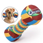 Chine Gros chien mignon haltère drôle chien jouets interactif Fitness entraînement fantaisie chien mâcher jouets haltère fabricant