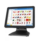 China (POS-1519B)black payment all in one pos windows terminals 15.1inch dual screen point of sale system manufacturer