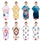 Китай Cheap Quick Dry Custom Printed Microfiber Suede Beach Towel Poncho Changing Robe - COPY - al2v1j производителя